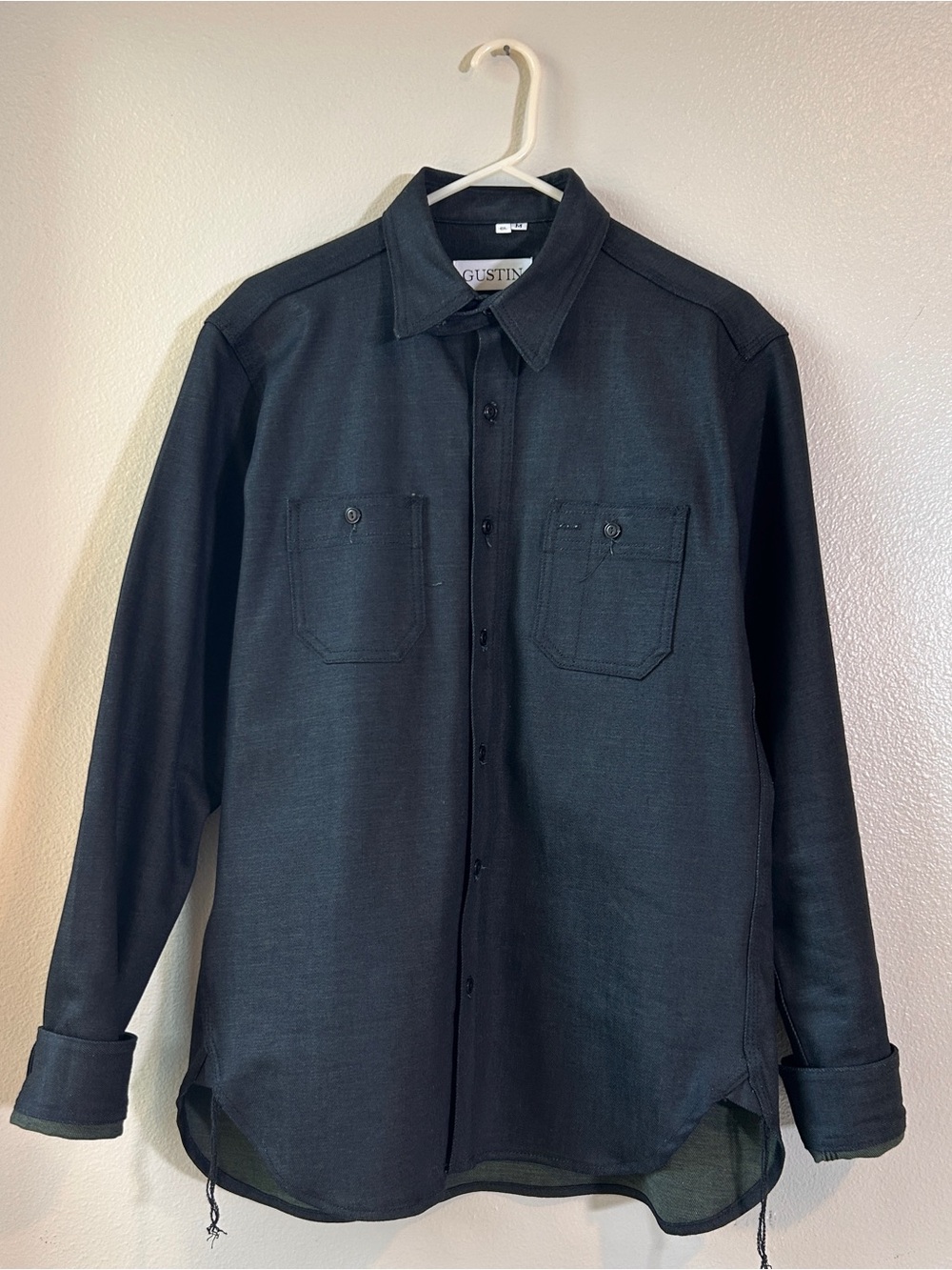 Gustin #138 Indigo x Army Rare Classic Fit Raw Selvedge Denim Workshirt M